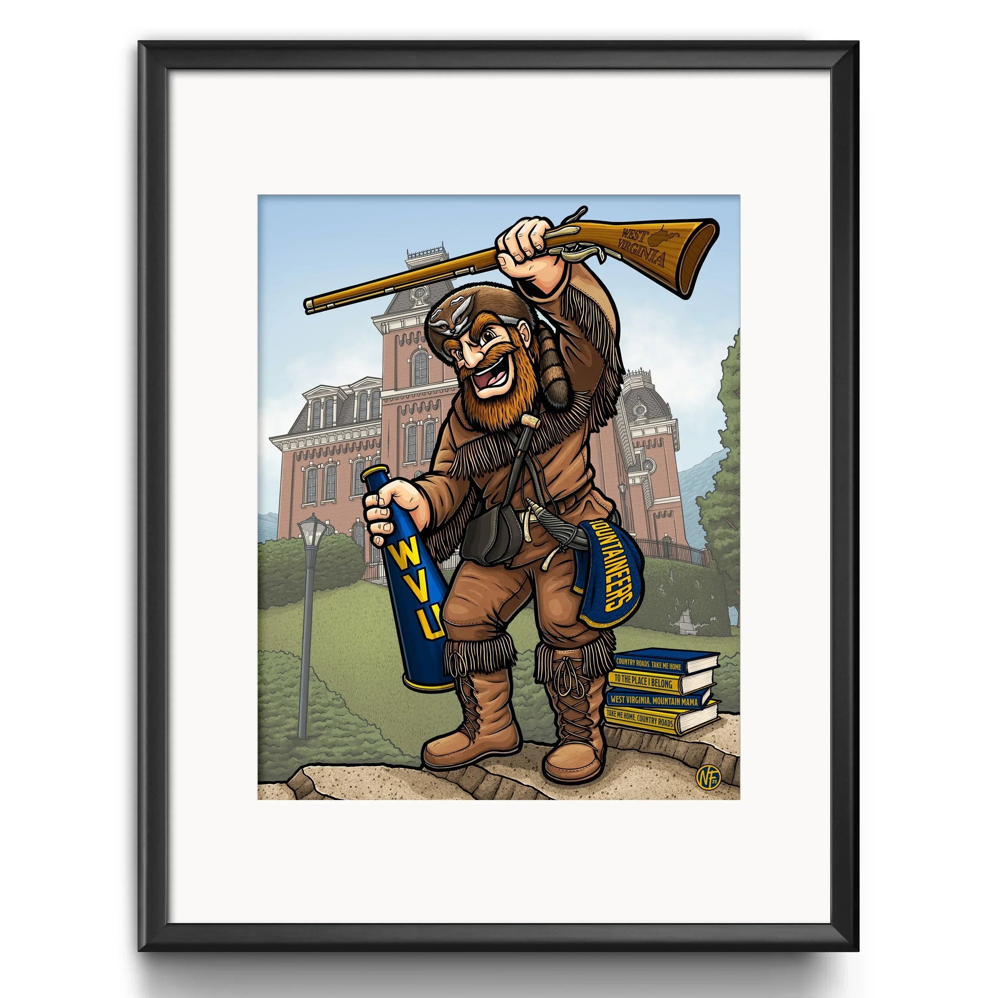 "Hail, West Virginia" West Virginia University Limited Edition Print - Nick Fasnacht Illustration & Design