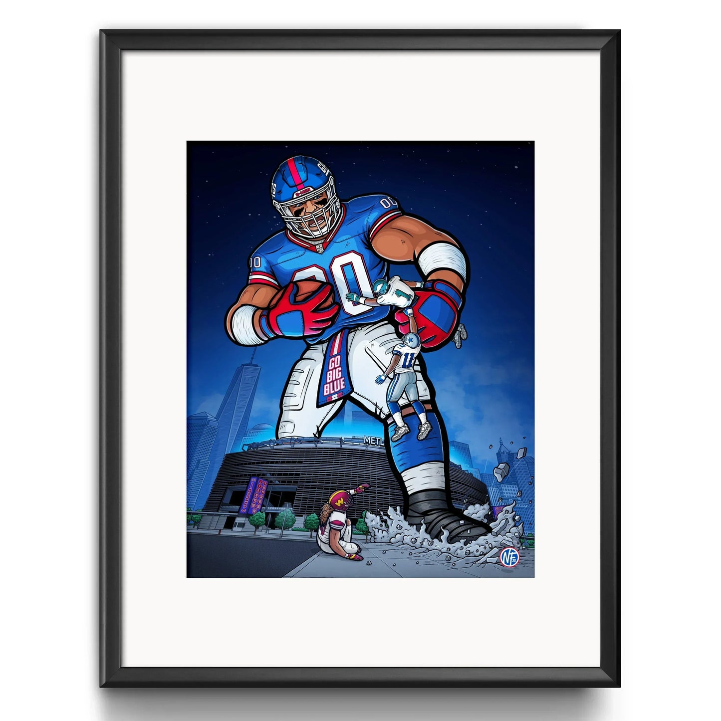 "Big Blue" New York Giants Football Limited Edition Print - Nick Fasnacht Illustration & Design