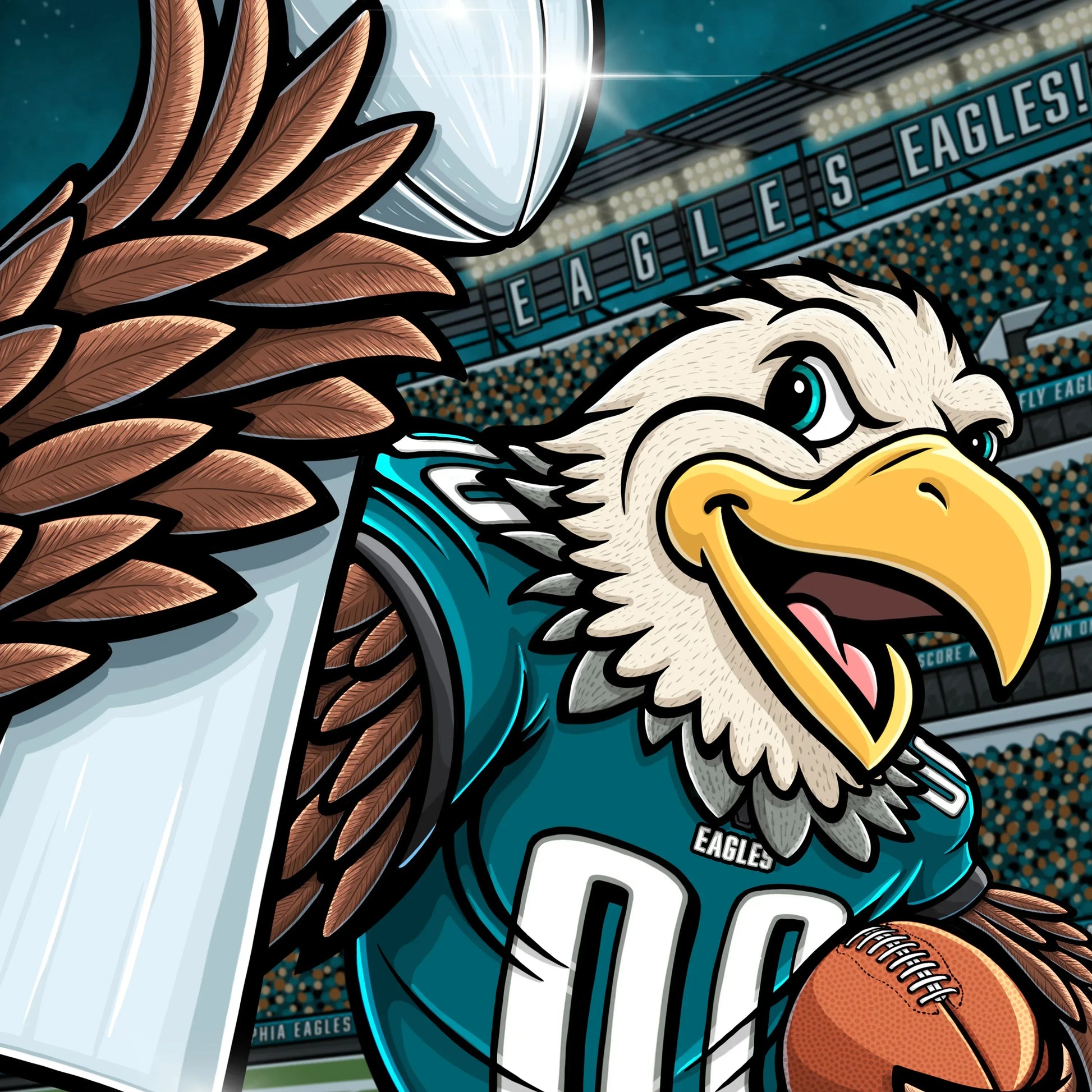 "E.A.G.L.E.S...EAGLES!" Philadelphia Football Limited Edition Print - Nick Fasnacht Illustration & Design