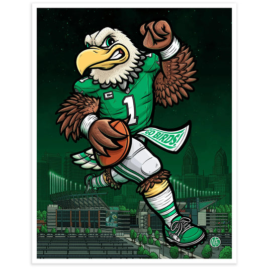 "Kelly Green" Philadelphia Eagles Football Limited Edition Print - Nick Fasnacht Illustration & Design