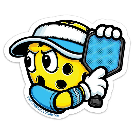 Pickleball Die Cut Vinyl Sticker - Nick Fasnacht Illustration & Design