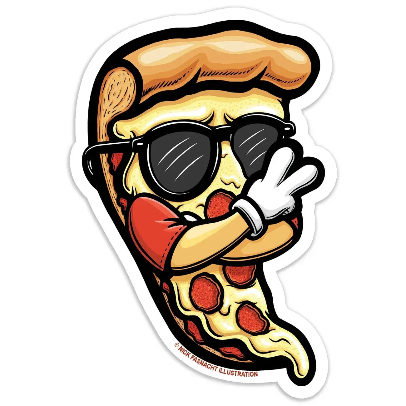 Pizza Die Cut Vinyl Sticker - Nick Fasnacht Illustration & Design