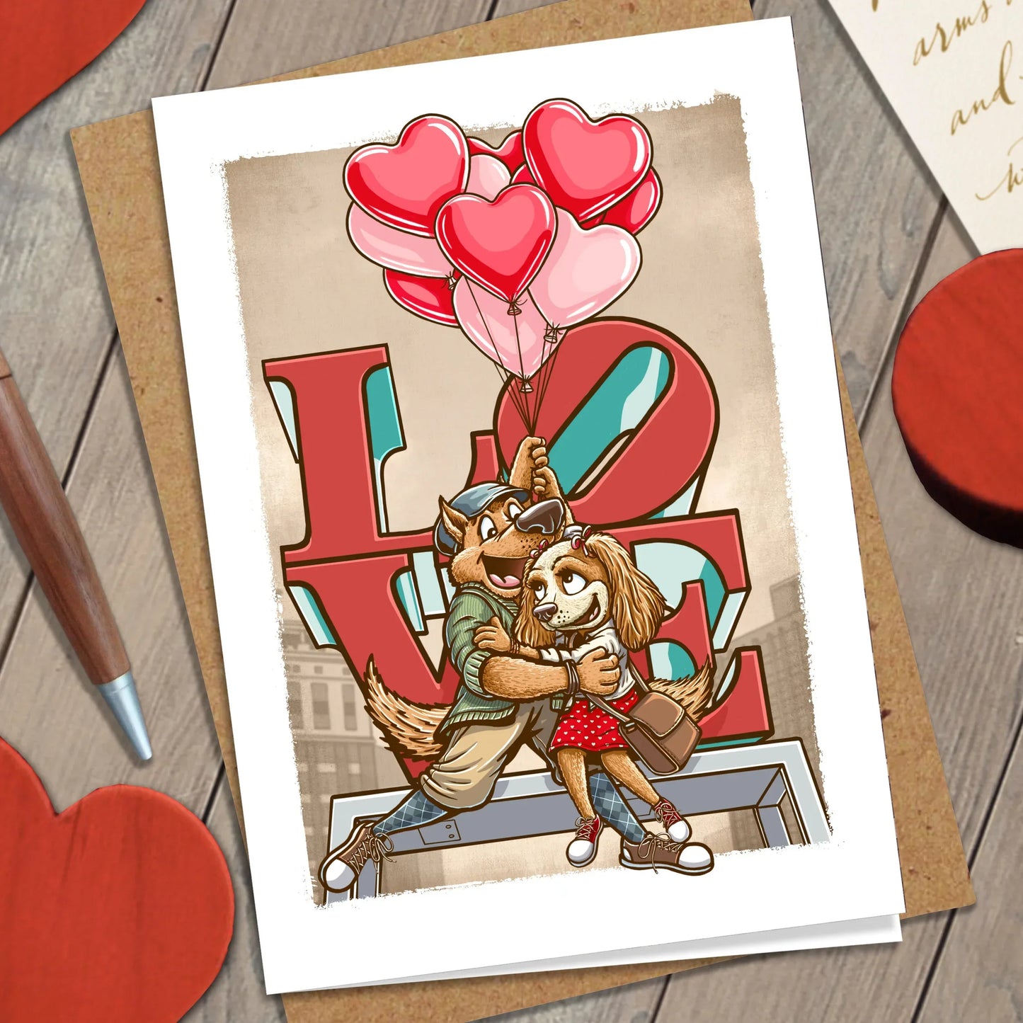 Puppy Love Greeting Card - Nick Fasnacht Illustration & Design