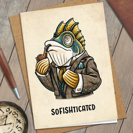 SoFISHticated Greeting Card - Nick Fasnacht Illustration & Design