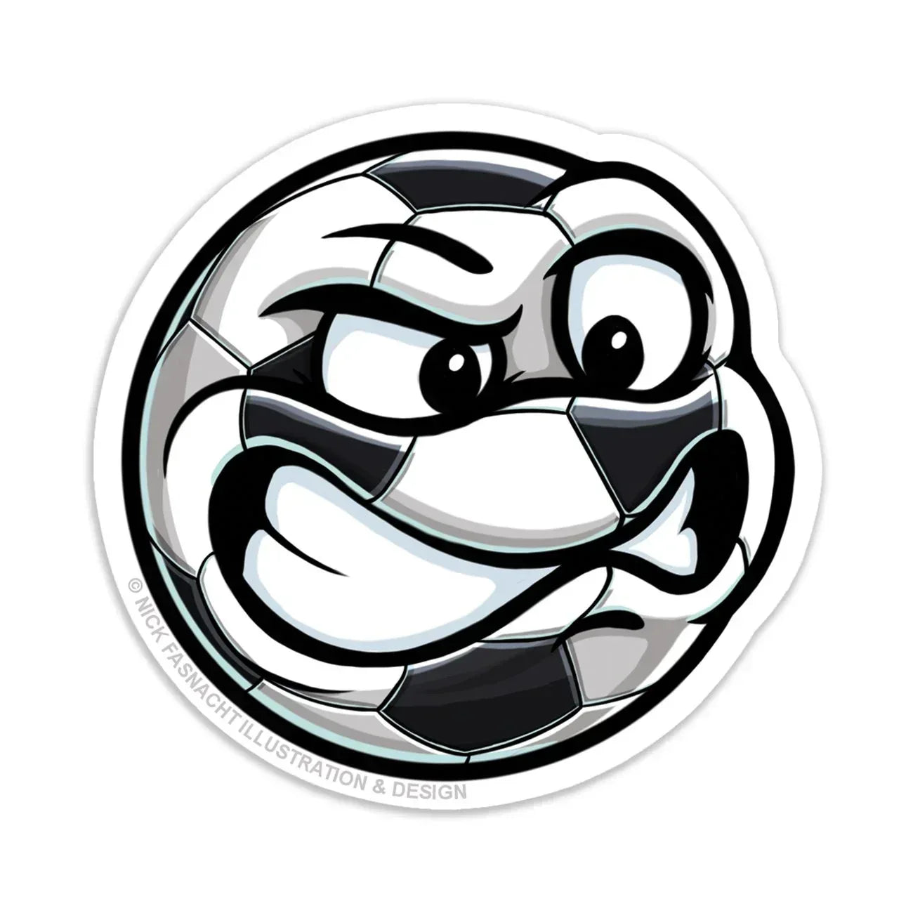 Soccer Ball Die Cut Vinyl Sticker - Nick Fasnacht Illustration & Design