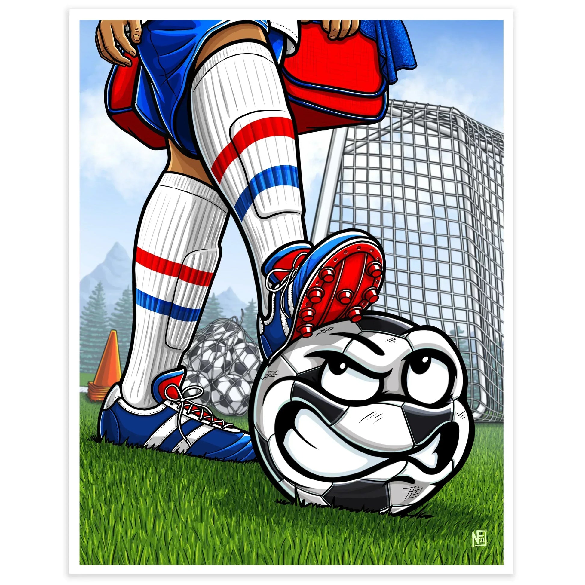 "Kicked Off" Soccer Limited Edition Print - Nick Fasnacht Illustration & Design
