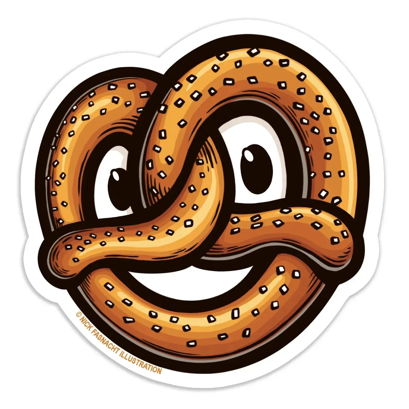 Soft Pretzel Die Cut Vinyl Sticker - Nick Fasnacht Illustration & Design
