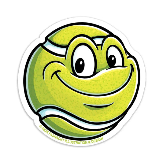 Tennis Ball Die Cut Vinyl Sticker - Nick Fasnacht Illustration & Design