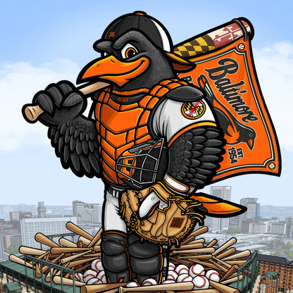 "The Bird's Nest " Baltimore Baseball Limited Edition Print - Nick Fasnacht Illustration & Design