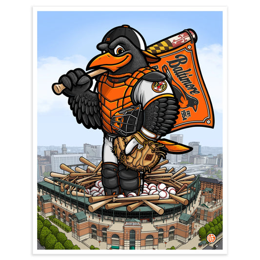 "The Bird's Nest " Baltimore Baseball Limited Edition Print - Nick Fasnacht Illustration & Design