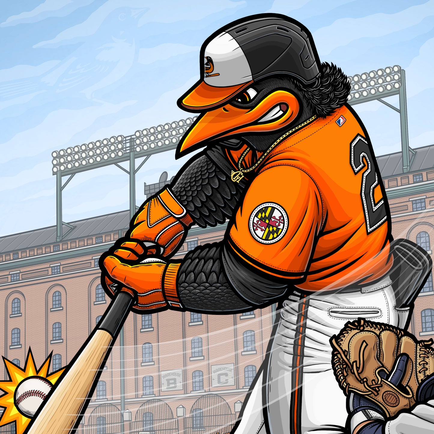 "Going, Going, Gunn!" Baltimore Baseball Limited Edition Print