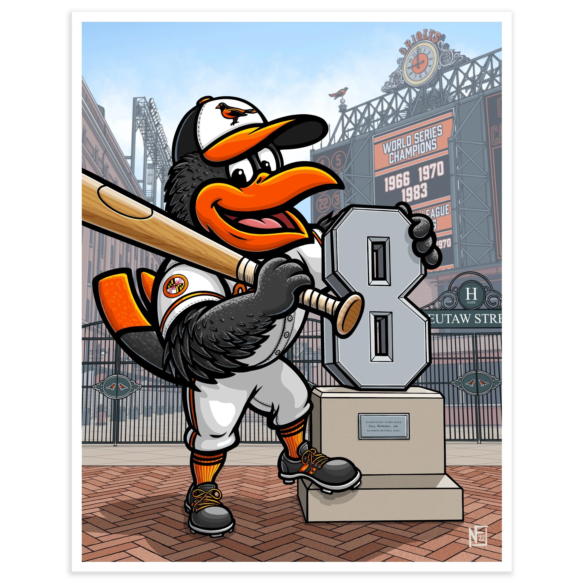"The O's" Baltimore Baseball Limited Edition Print - Nick Fasnacht Illustration & Design
