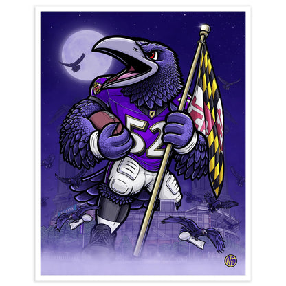 "Flock" Baltimore Ravens Limited Edition Print - Nick Fasnacht Illustration & Design