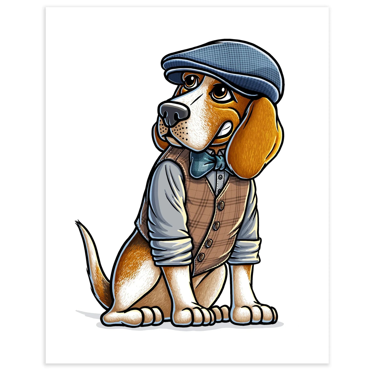 "Dapper" Beagle Limited Edition Print - Nick Fasnacht Illustration & Design