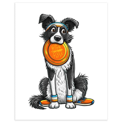 "High Flyer" Border Collie Limited Edition Print - Nick Fasnacht Illustration & Design