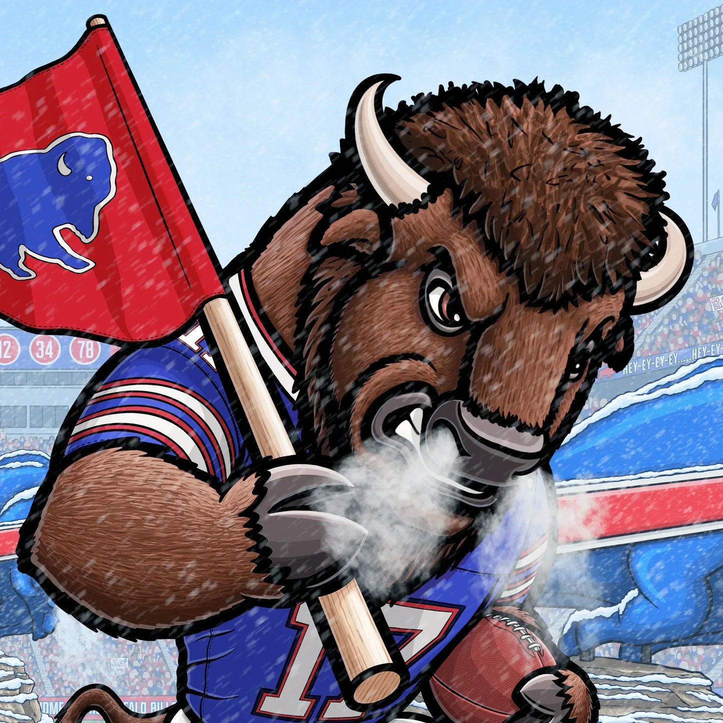 "BILLIEVE" Buffalo Bills Limited Edition Print - Nick Fasnacht Illustration & Design
