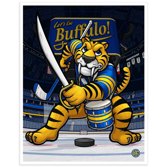 "Let's Go Buffalo!" Buffalo Hockey Print - Nick Fasnacht Illustration & Design