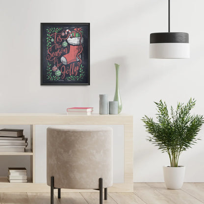 "Tis the Season" Christmas Chalkboard Print - Nick Fasnacht Illustration & Design
