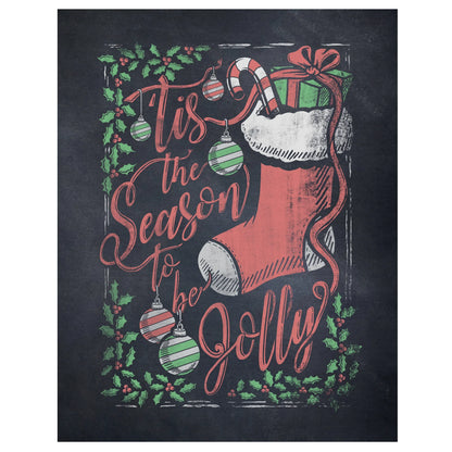 "Tis the Season" Christmas Chalkboard Print - Nick Fasnacht Illustration & Design