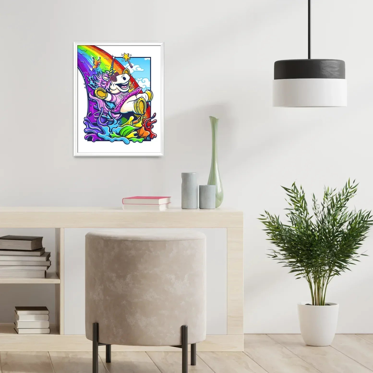 "Color Splash" Unicorn Limited Edition Print - Nick Fasnacht Illustration & Design