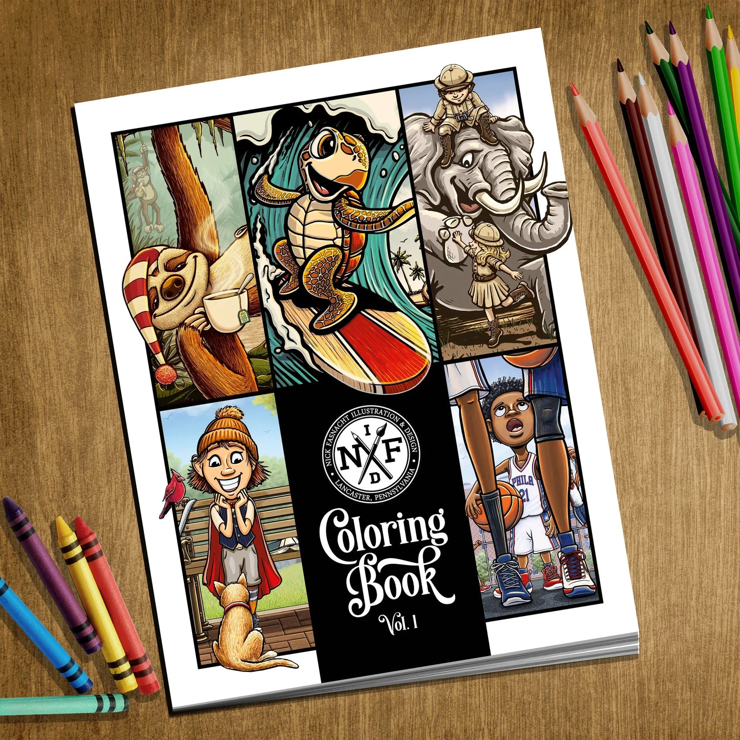 Nick Fasnacht Illustration & Design Coloring Book Vol. 1 - Nick Fasnacht Illustration & Design