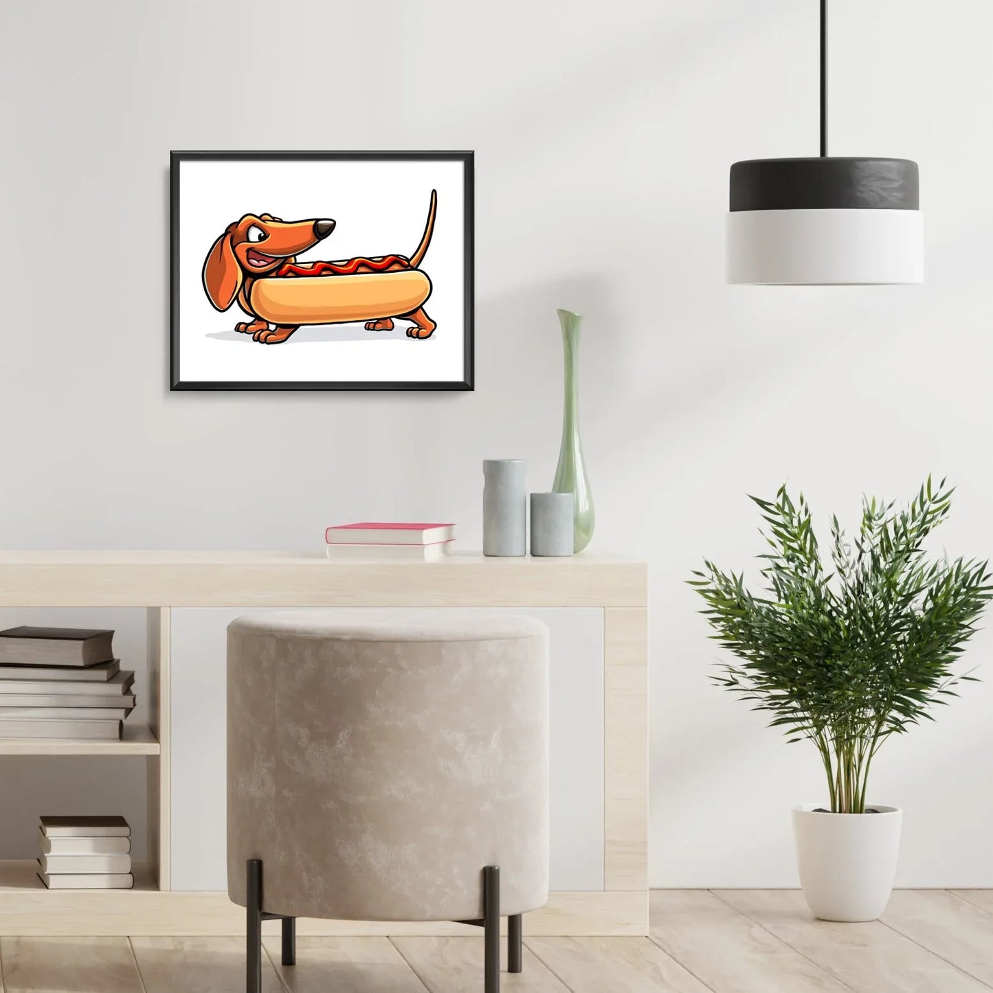 "Hot Dog" Dachshund Limited Edition Print - Nick Fasnacht Illustration & Design