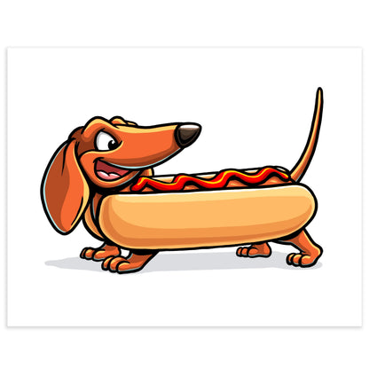 "Hot Dog" Dachshund Limited Edition Print - Nick Fasnacht Illustration & Design