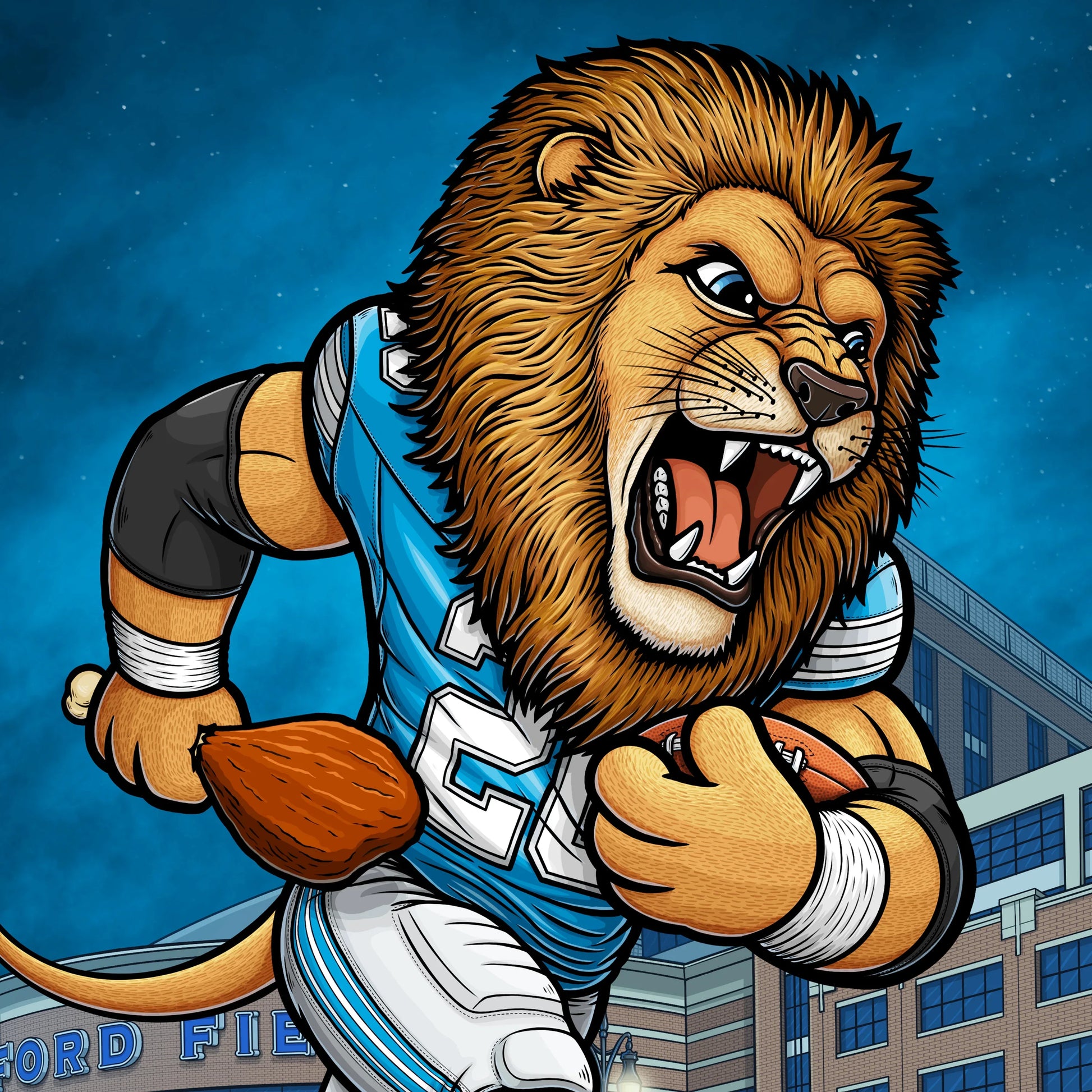 "The Pride" Detroit Football Print - Nick Fasnacht Illustration & Design