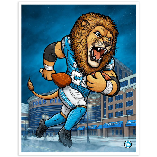 "The Pride" Detroit Football Print - Nick Fasnacht Illustration & Design