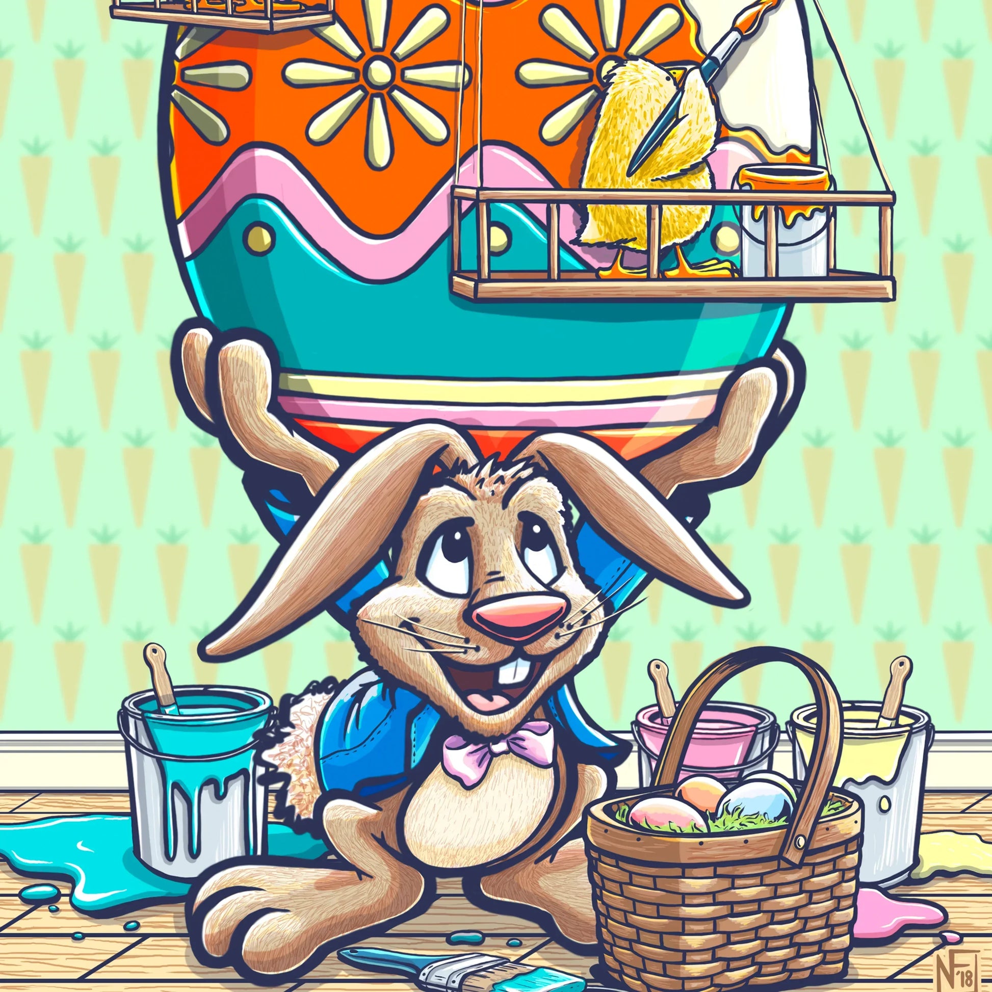 "Easter Egg Painters" Holiday Print - Nick Fasnacht Illustration & Design