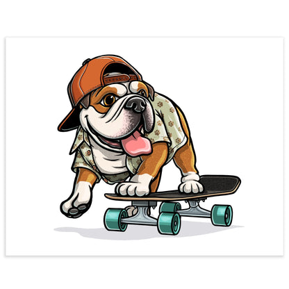 "Shred" English Bulldog Limited Edition Print - Nick Fasnacht Illustration & Design