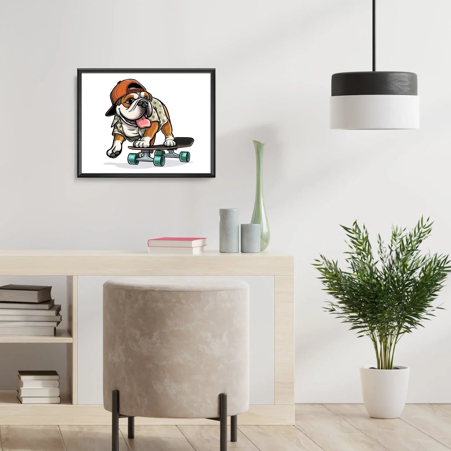 "Shred" English Bulldog Limited Edition Print - Nick Fasnacht Illustration & Design