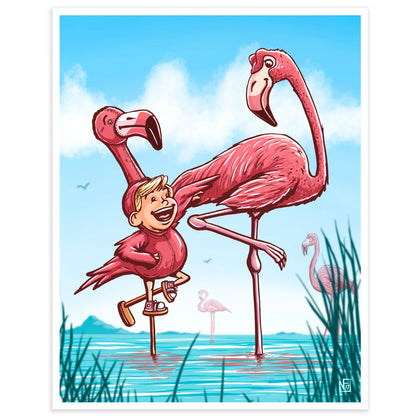 "Flamingo Imposter" Limited Edition Print - Nick Fasnacht Illustration & Design