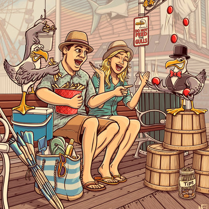 "Fry Fishing" Limited Edition Print - Nick Fasnacht Illustration & Design