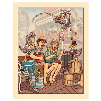 "Fry Fishing" Limited Edition Print - Nick Fasnacht Illustration & Design