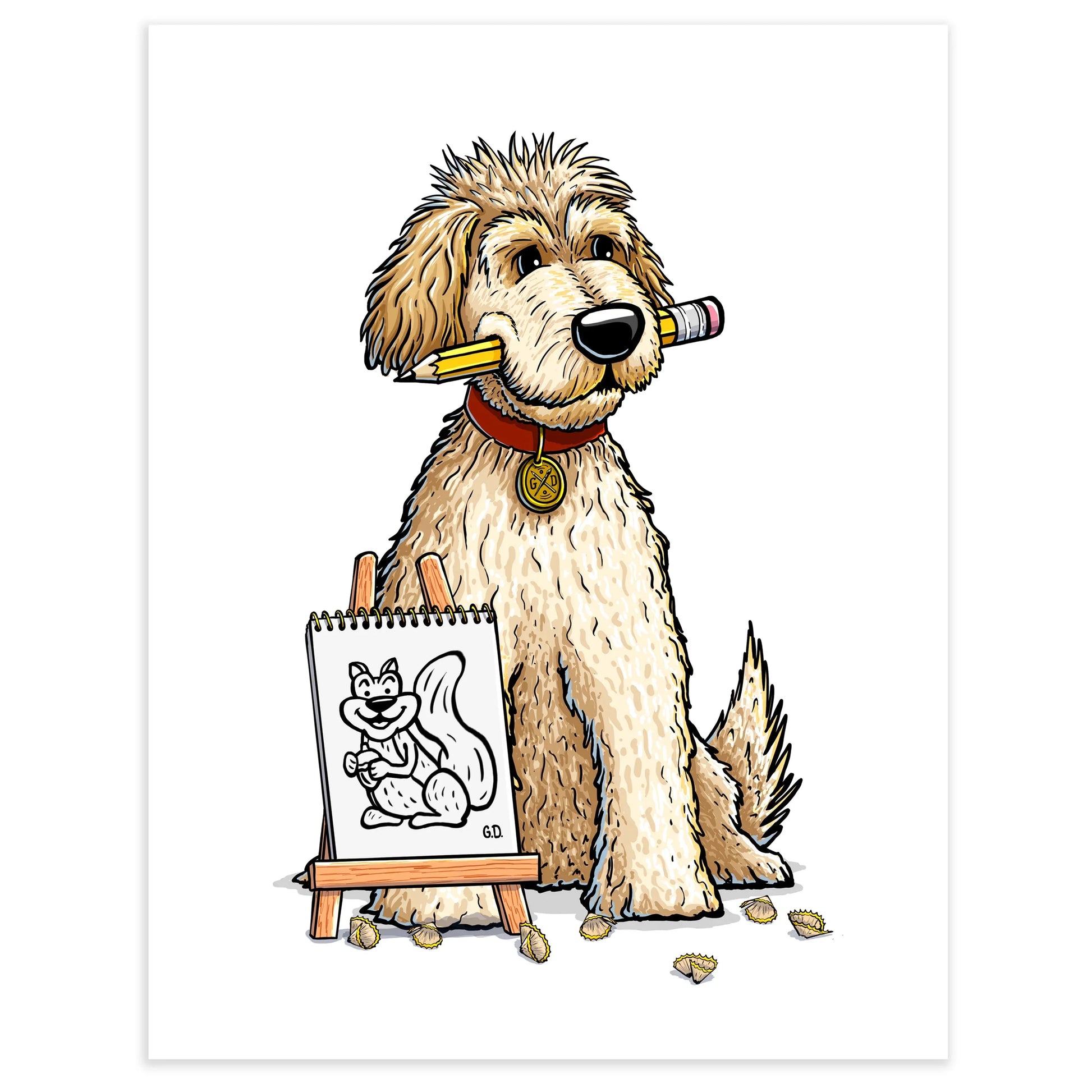 "Golden Doodler" Golden Doodle Limited Edition Print - Nick Fasnacht Illustration & Design