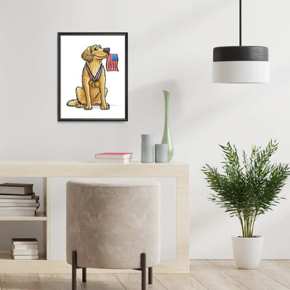 "Golden" Golden Retriever Limited Edition Print - Nick Fasnacht Illustration & Design