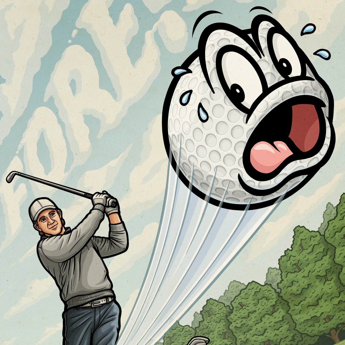 "Par FORE!" Golf Limited Edition Print - Nick Fasnacht Illustration & Design