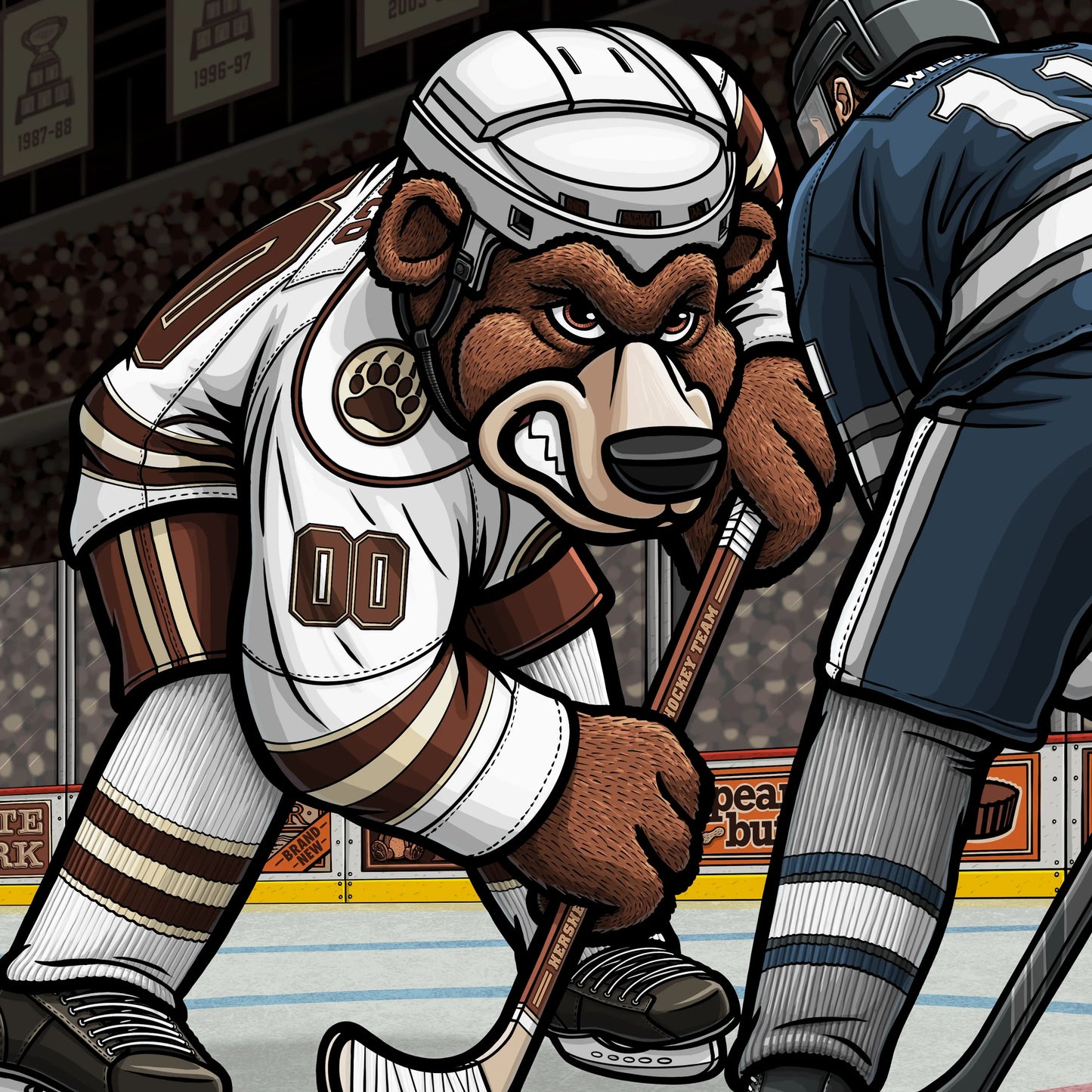 "Fight for the Cup" Hershey Bears Limited Edition Print - Nick Fasnacht Illustration & Design