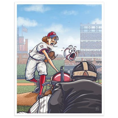 "High Heat" Baseball Limited Edition Print - Nick Fasnacht Illustration & Design