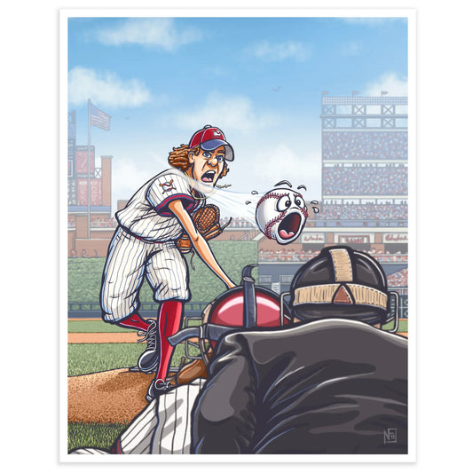 "High Heat" Baseball Limited Edition Print - Nick Fasnacht Illustration & Design