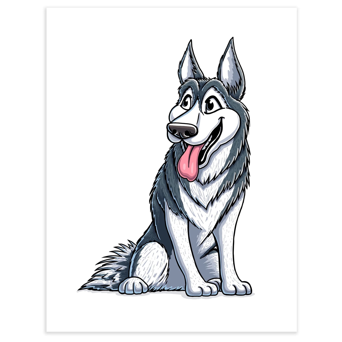 "Husky" Siberian Husky Limited Edition Print - Nick Fasnacht Illustration & Design