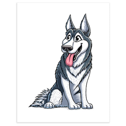 "Husky" Siberian Husky Limited Edition Print - Nick Fasnacht Illustration & Design