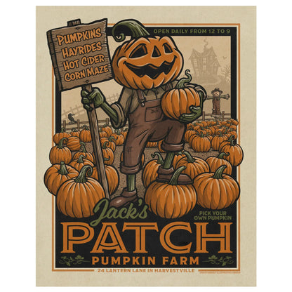 "Jack's Patch Pumpkin Farm" Halloween Print - Nick Fasnacht Illustration & Design