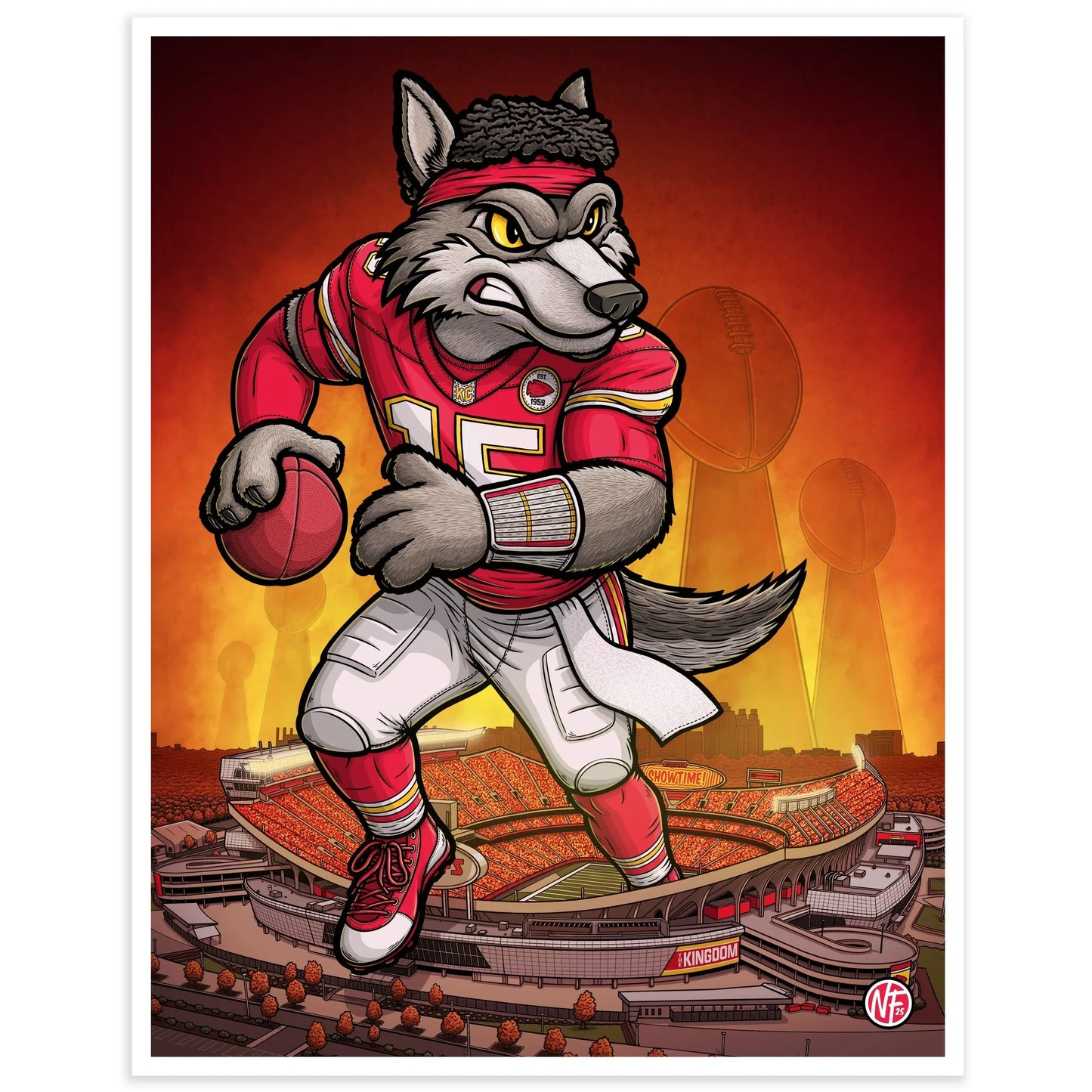 "The Kingdom" Kansas City Football Print - Nick Fasnacht Illustration & Design