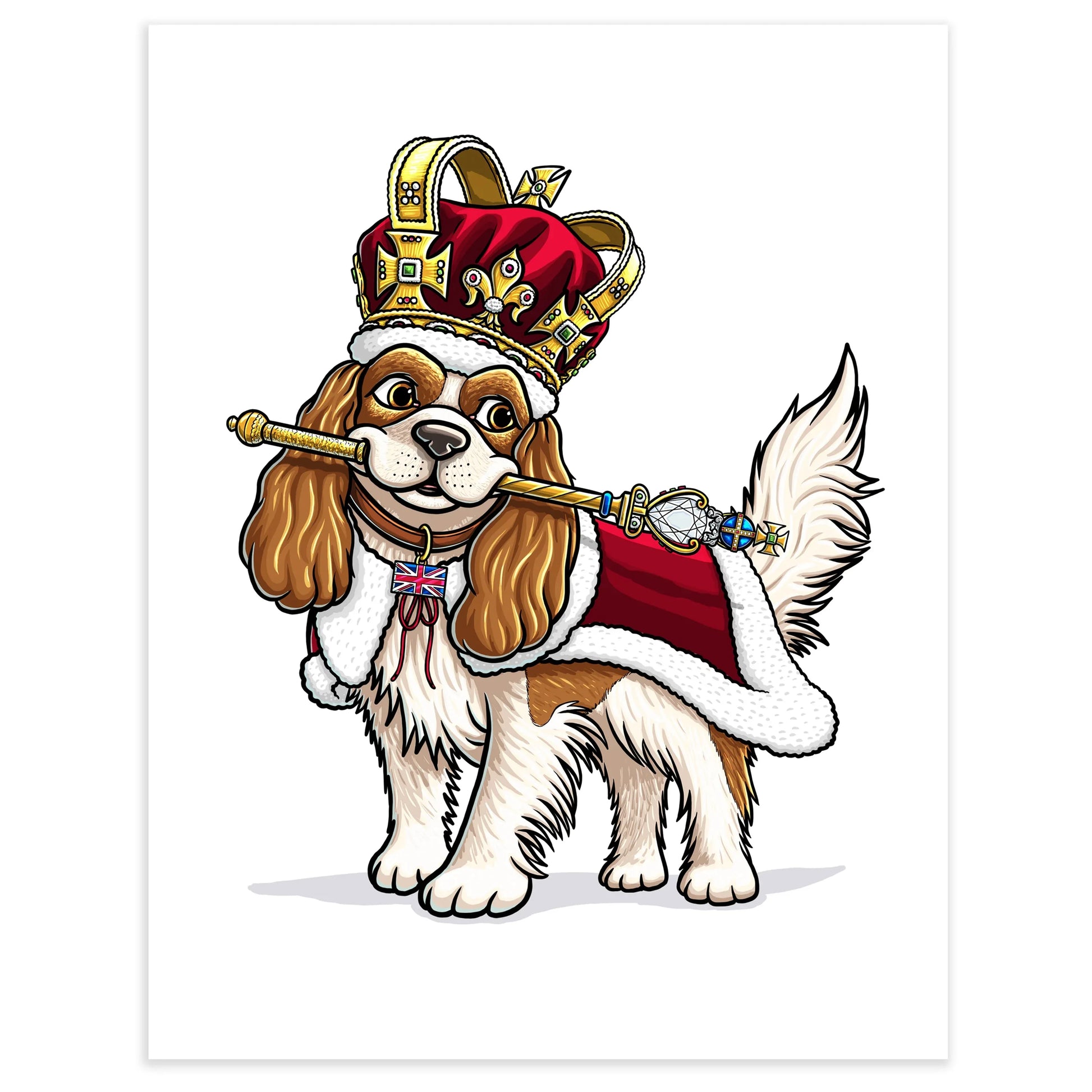 "Royalty" King Charles Cavalier Spaniel Limited Edition Print - Nick Fasnacht Illustration & Design