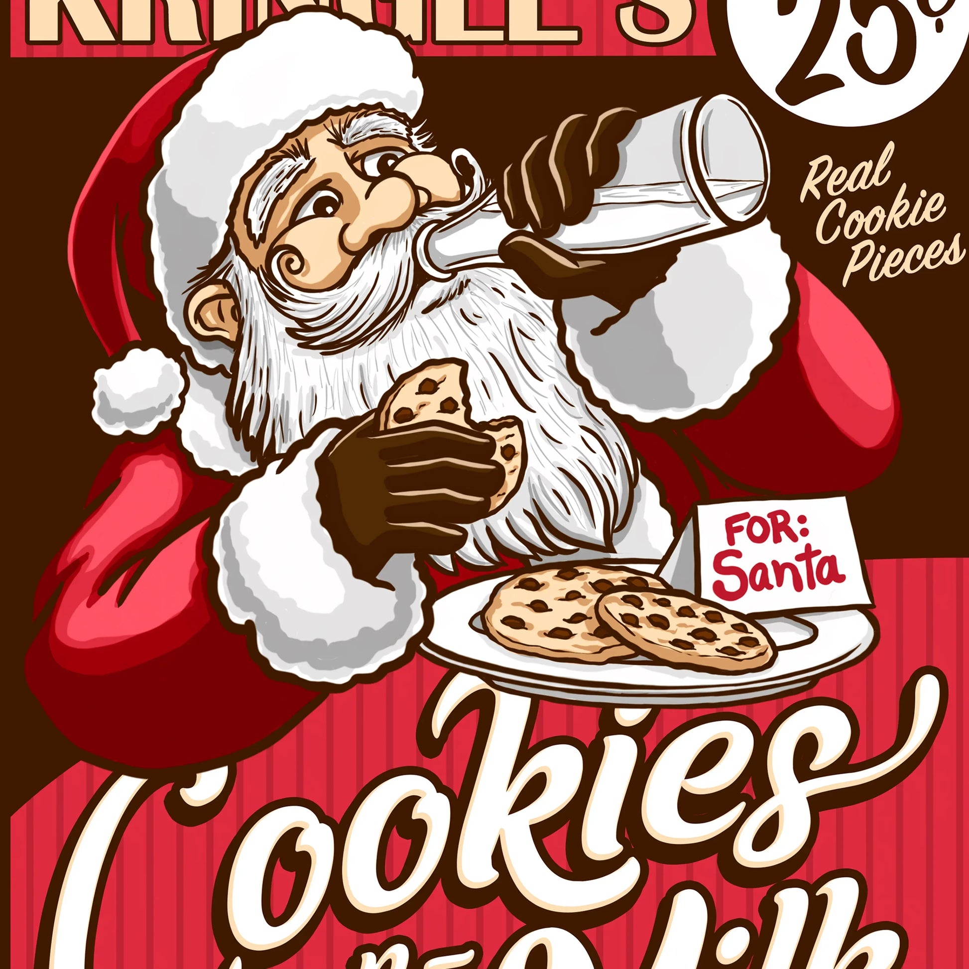 "Kringle's Cookies-n-Milk Ice Cream" Christmas Print - Nick Fasnacht Illustration & Design