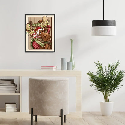 "Merry ChristMOOSE" Christmas Print - Nick Fasnacht Illustration & Design