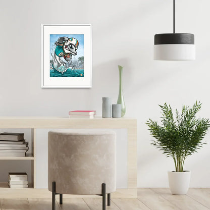 "Fins Up!" Miami Dolphins Limited Edition Print - Nick Fasnacht Illustration & Design