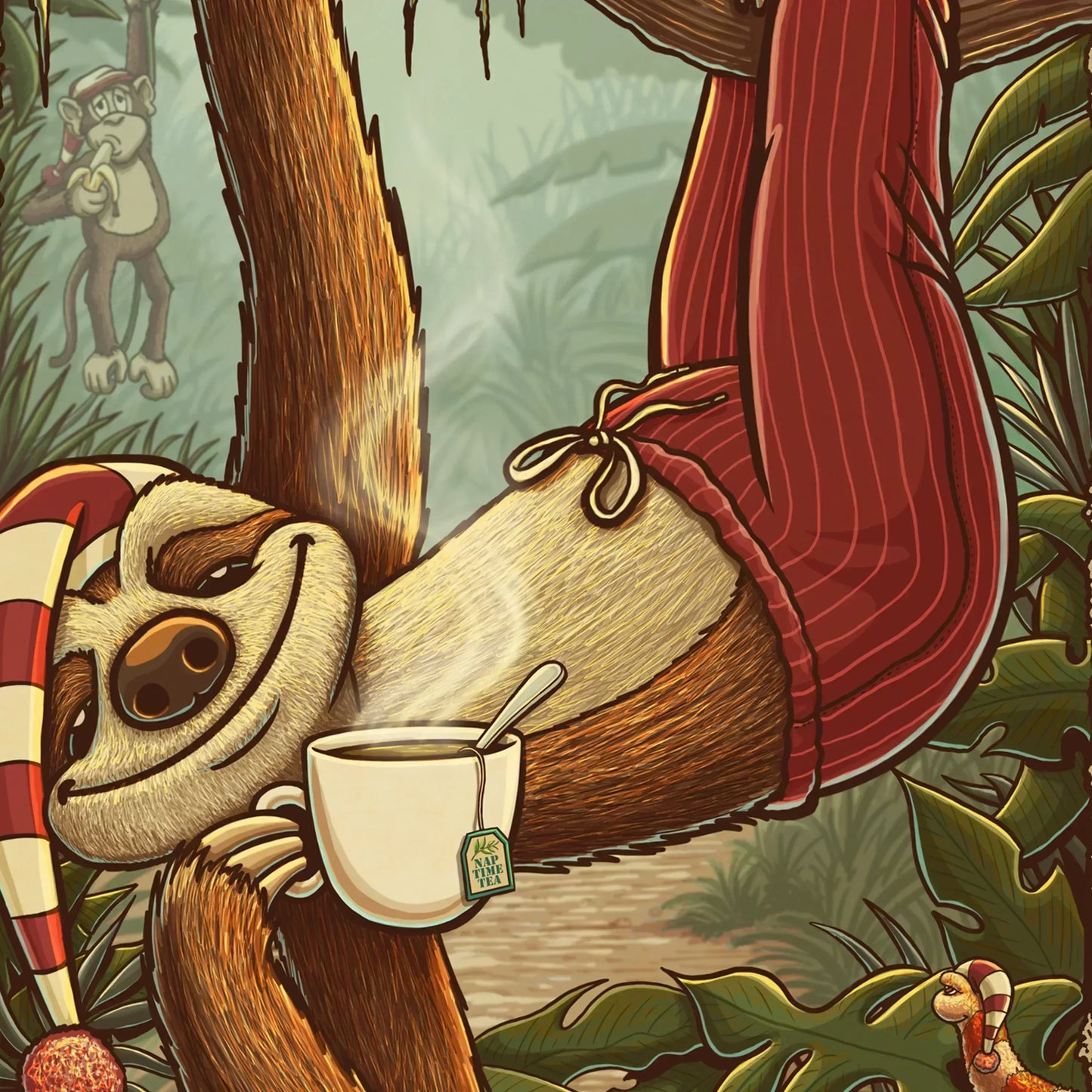 "Nap Time" Sloth Limited Edition Print - Nick Fasnacht Illustration & Design